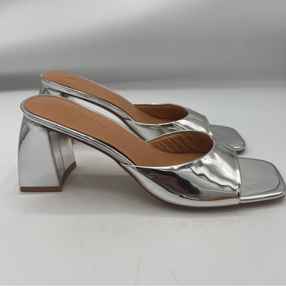 Sol Sana Women's Silver Heeled Sandals - Picture 4 of 7